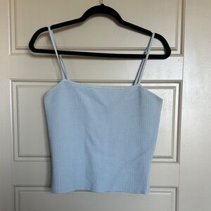 Aritzia Babaton Light Blue Ribbed Camisole